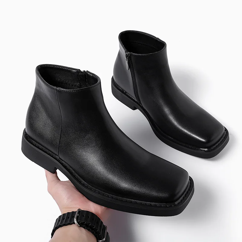 Vintage Fashion Style Men - Черная новая модная мужская повседневная кожаная