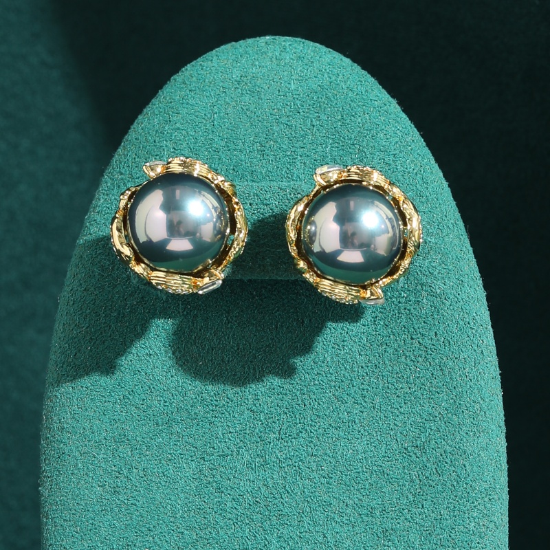 Vintage Fashion Jewelry Brands - Винтажные серые жемчужные серьги для женщин,
