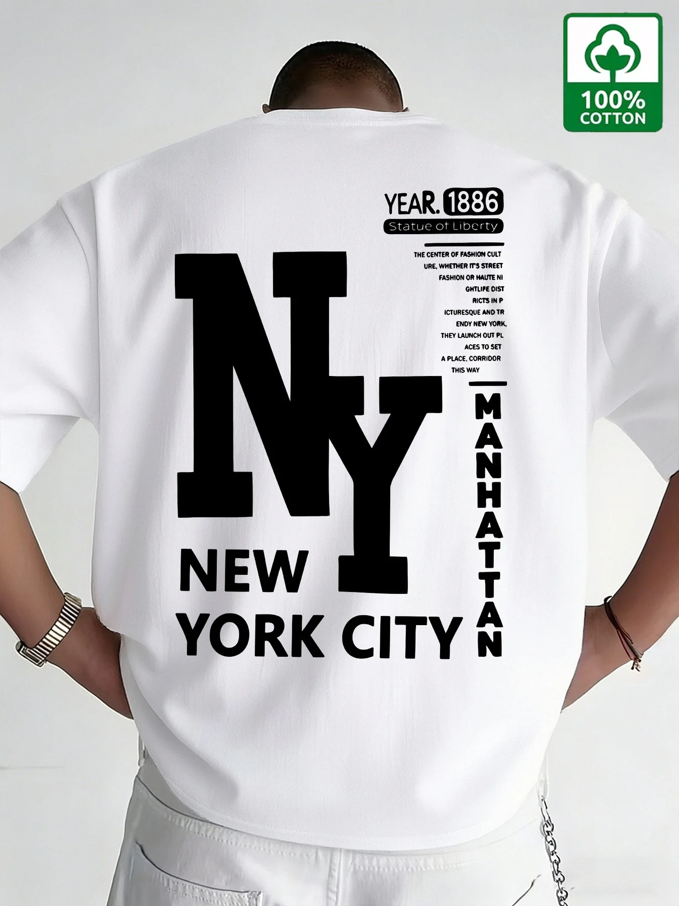Vintage Fashion Nyc - Мужская футболка NYC из хлопка с