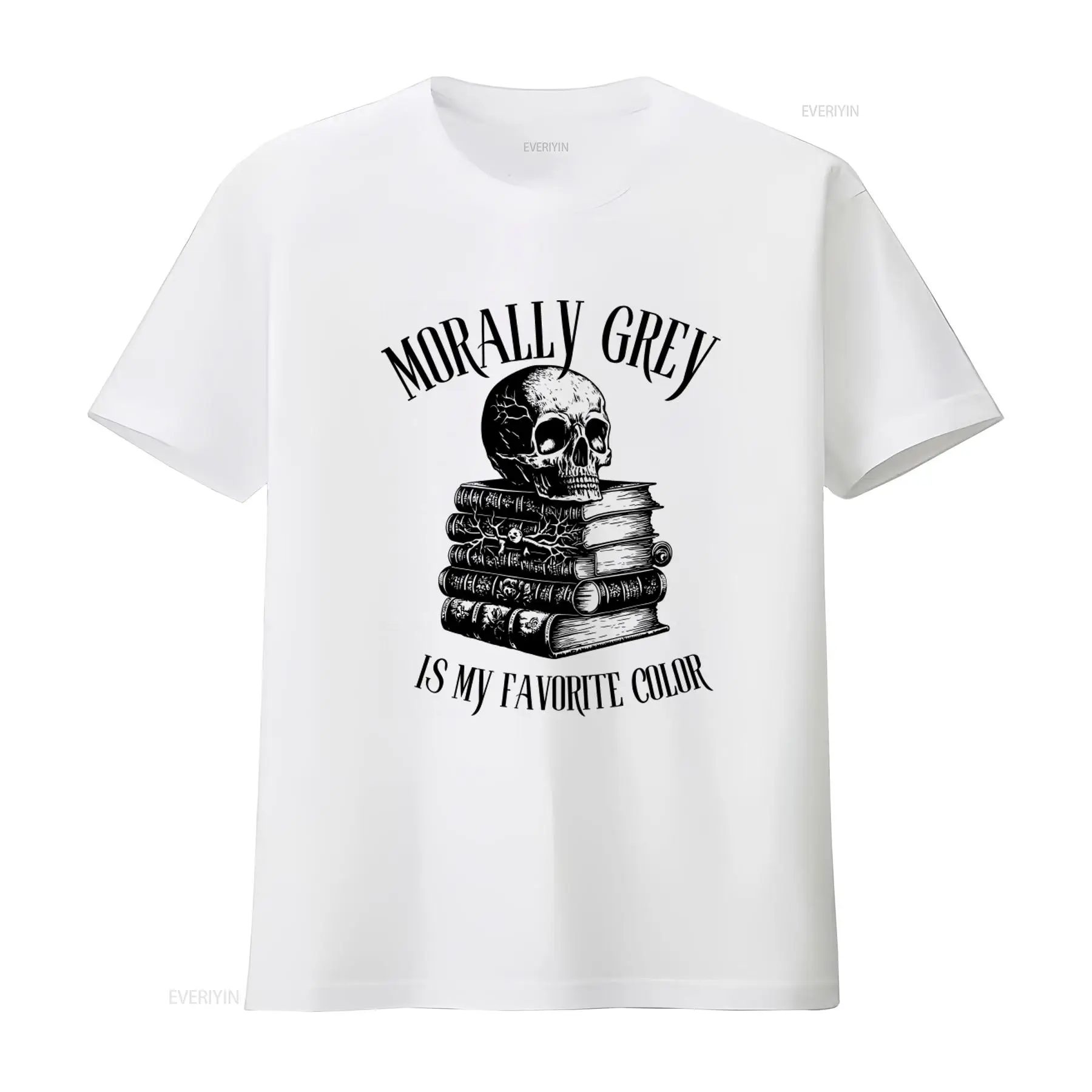 Vintage Fashion Coloring Book - Футболка Morally Grey с принтом «Черепа