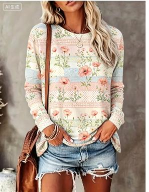 Женская футболка с длинным рук – обзор и цена Printed Floral Shirt
