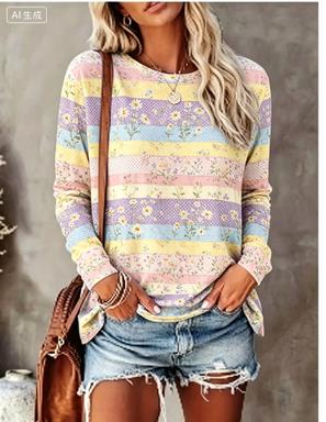Женская футболка с длинным рук – обзор и цена Printed Floral Shirt