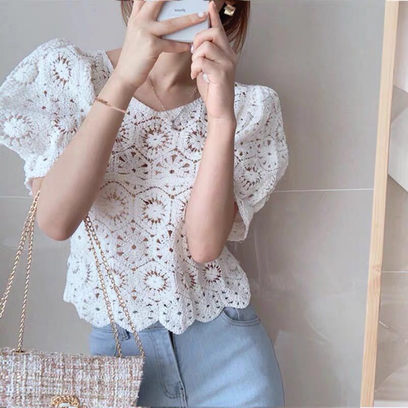 Вязаная кружевная блузка с пыш – обзор и цена Crochet Top Boho