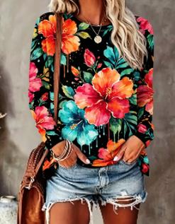 Женская футболка с цветочным п – обзор и цена Printed Floral Shirt