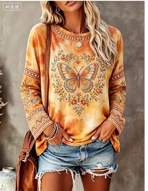 Женская футболка с длинным рук – обзор и цена Printed Floral Shirt