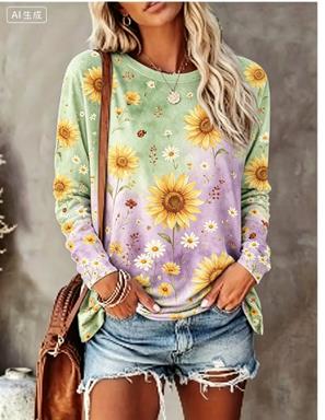Женская футболка с длинным рук – обзор и цена Printed Floral Shirt