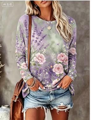 Женская футболка с длинным рук – обзор и цена Printed Floral Shirt